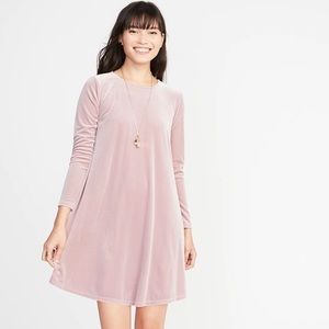Old Navy Small Pink Velvet Swing Dress